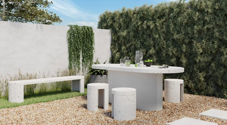 Lyon Outdoor Bench Light Grey by Moe's Home at Eve Furniture