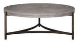 Lyon Round Natural Concrete and Metal Coffee Table by Modus Furniture at Eve Furniture