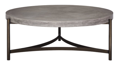 Lyon Round Natural Concrete and Metal Coffee Table by Modus Furniture at Eve Furniture