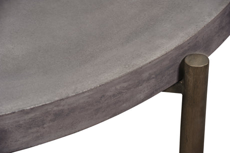 Lyon Round Natural Concrete and Metal Coffee Table by Modus Furniture at Eve Furniture