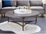 Lyon Round Natural Concrete and Metal Coffee Table by Modus Furniture at Eve Furniture