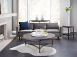 Lyon Round Natural Concrete and Metal Side Table by Modus Furniture at Eve Furniture