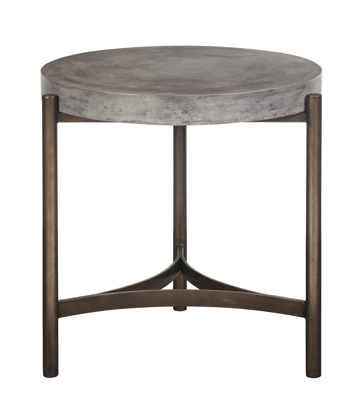 Lyon Round Natural Concrete and Metal Side Table by Modus Furniture at Eve Furniture