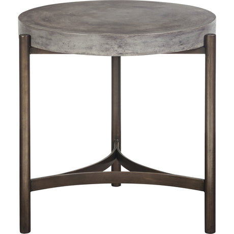 Lyon Round Natural Concrete and Metal Side Table by Modus Furniture at Eve Furniture