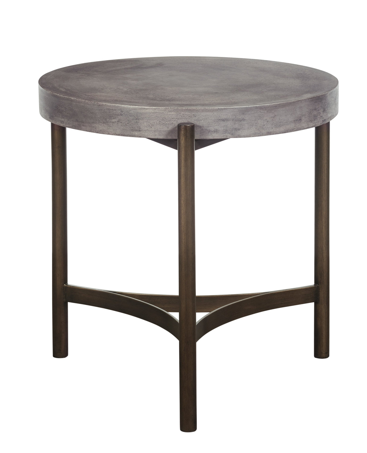Lyon Round Natural Concrete and Metal Side Table by Modus Furniture at Eve Furniture