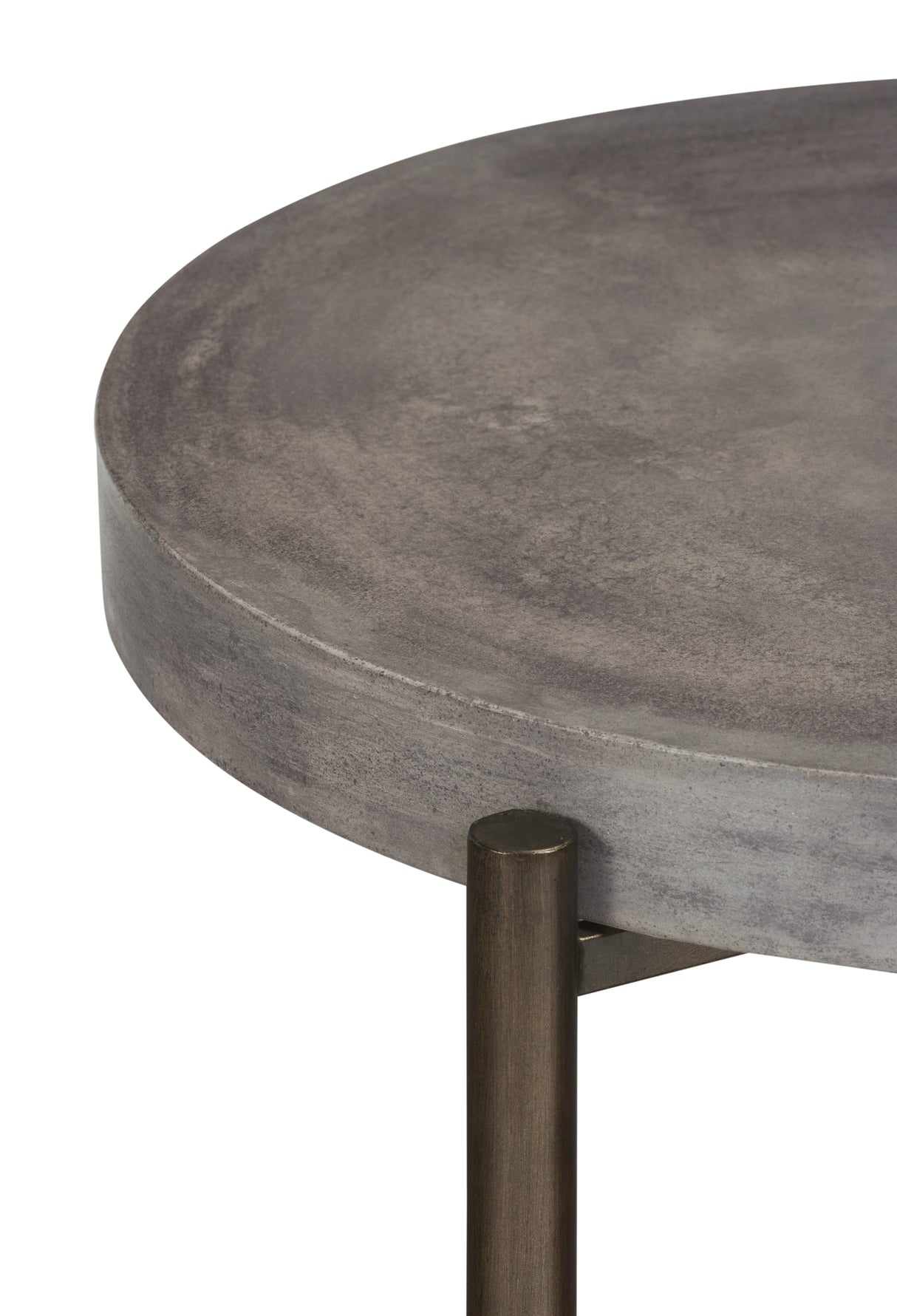 Lyon Round Natural Concrete and Metal Side Table by Modus Furniture at Eve Furniture