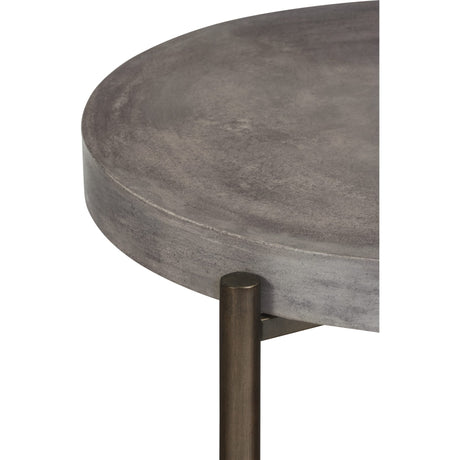 Lyon Round Natural Concrete and Metal Side Table by Modus Furniture at Eve Furniture