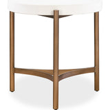 Lyon Round White Concrete and Metal Side Table by Modus Furniture at Eve Furniture
