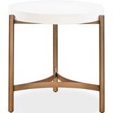 Lyon Round White Concrete and Metal Side Table by Modus Furniture at Eve Furniture