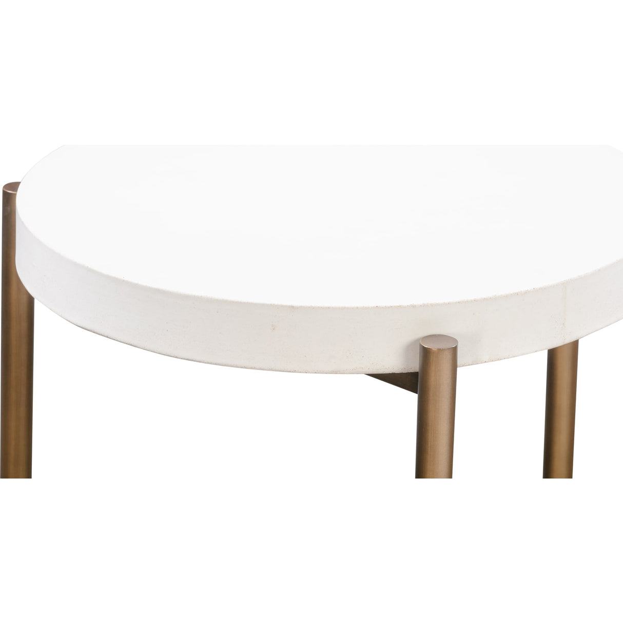 Lyon Round White Concrete and Metal Side Table by Modus Furniture at Eve Furniture