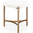 Lyon Round White Concrete and Metal Side Table by Modus Furniture at Eve Furniture
