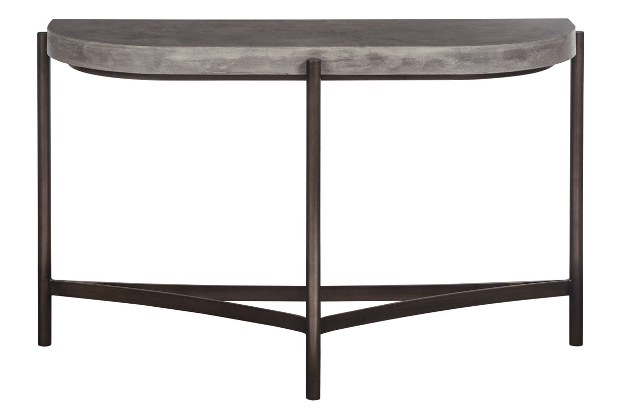 Lyon Semi-circular Natural Concrete and Metal Console Table by Modus Furniture at Eve Furniture