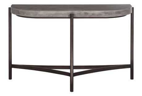 Lyon Semi-circular Natural Concrete and Metal Console Table by Modus Furniture at Eve Furniture