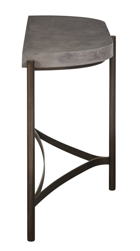 Lyon Semi-circular Natural Concrete and Metal Console Table by Modus Furniture at Eve Furniture