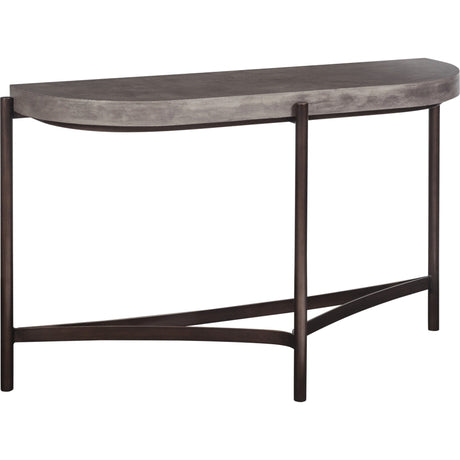Lyon Semi-circular Natural Concrete and Metal Console Table by Modus Furniture at Eve Furniture