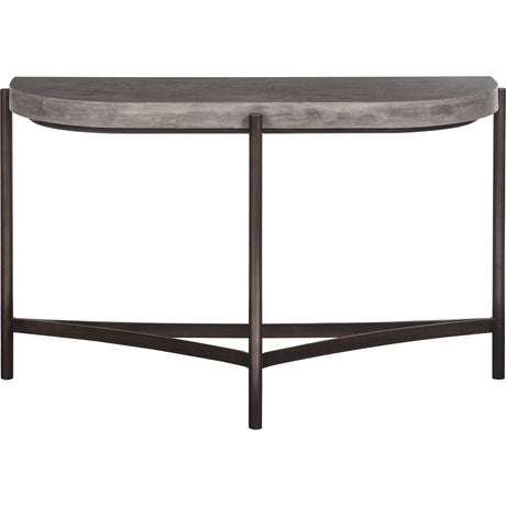 Lyon Semi-circular Natural Concrete and Metal Console Table by Modus Furniture at Eve Furniture