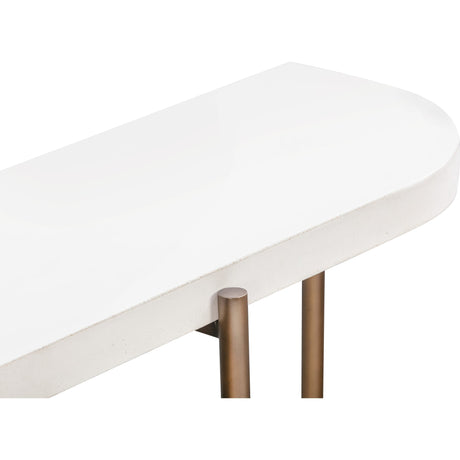 Lyon Semi-circular White Concrete and Metal Console Table by Modus Furniture at Eve Furniture