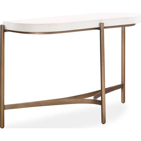 Lyon Semi-circular White Concrete and Metal Console Table by Modus Furniture at Eve Furniture