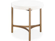 Lyon White/Brushed Bronze Round Concrete and Metal Side Table by Modus Furniture at Eve Furniture