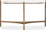 Lyon White/Brushed Bronze Semi-Circular Concrete and Metal Console Table by Modus Furniture at Eve Furniture