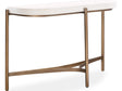 Lyon White/Brushed Bronze Semi-Circular Concrete and Metal Console Table by Modus Furniture at Eve Furniture