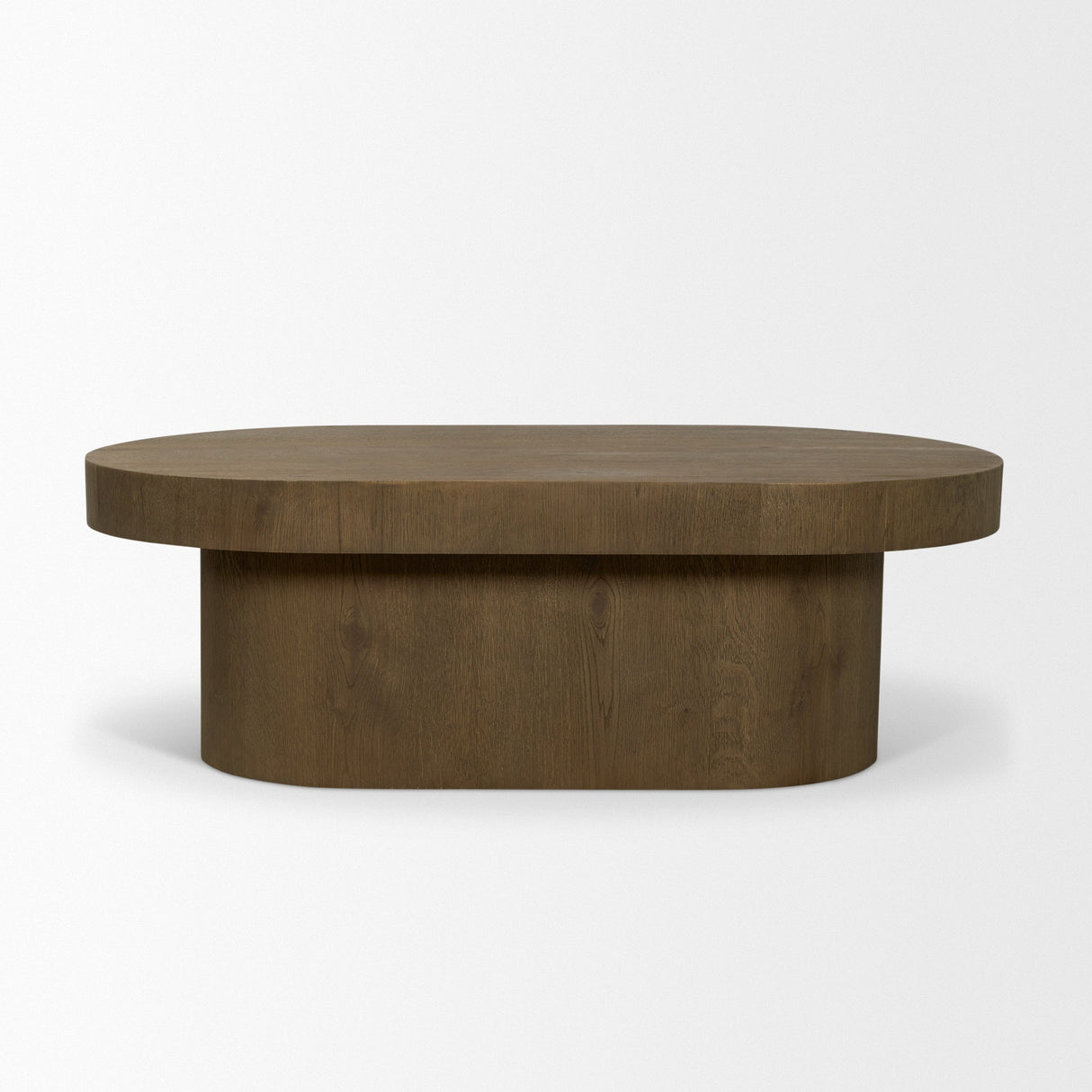 Lyonne Oblong Medium Brown Oak Wood Coffee Table by Mercana at Eve Furniture