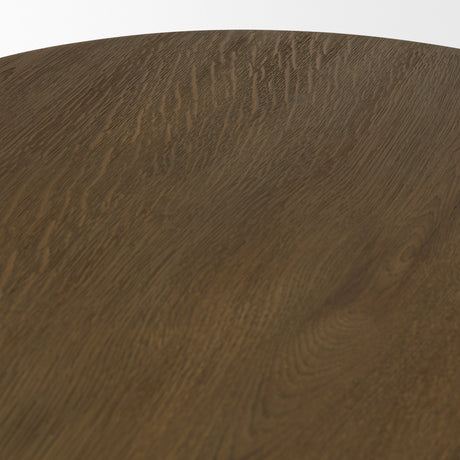 Lyonne Oblong Medium Brown Oak Wood Coffee Table by Mercana at Eve Furniture