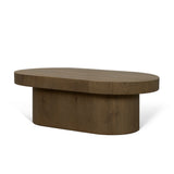Lyonne Oblong Medium Brown Oak Wood Coffee Table by Mercana at Eve Furniture