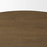 Lyonne 42" Round Medium Brown Oak Wood Pedestal Dining Table by Mercana at Eve Furniture