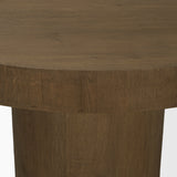 Lyonne 42" Round Medium Brown Oak Wood Pedestal Dining Table by Mercana at Eve Furniture