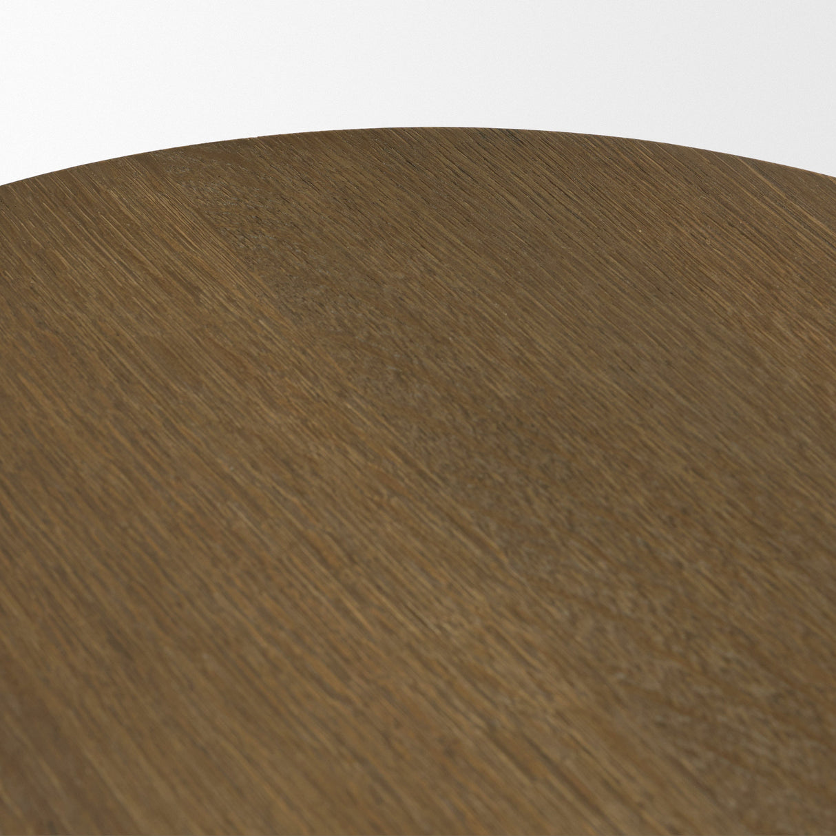 Lyonne Round Medium Brown Oak Wood Pedestal Side Tables by Mercana at Eve Furniture