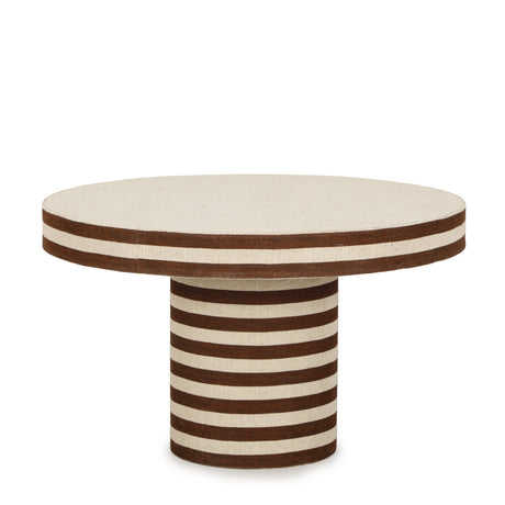 Lyra 30" Natural Striped Cotton Jute Designer Coffee Table by TOV Furniture at Eve Furniture
