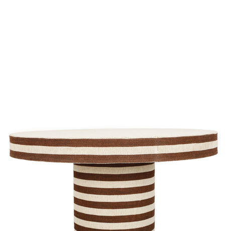 Lyra 30" Natural Striped Cotton Jute Designer Coffee Table by TOV Furniture at Eve Furniture
