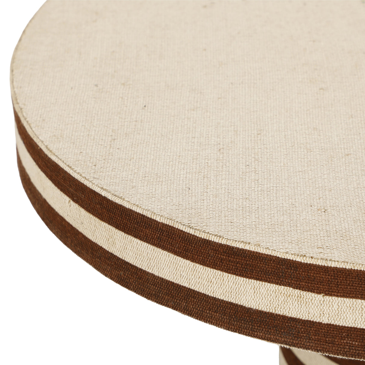 Lyra 30" Natural Striped Cotton Jute Designer Coffee Table by TOV Furniture at Eve Furniture