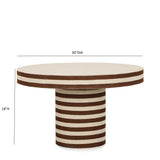 Lyra 30" Natural Striped Cotton Jute Designer Coffee Table by TOV Furniture at Eve Furniture