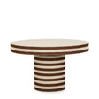 Lyra 30" Natural Striped Cotton Jute Designer Coffee Table by TOV Furniture at Eve Furniture