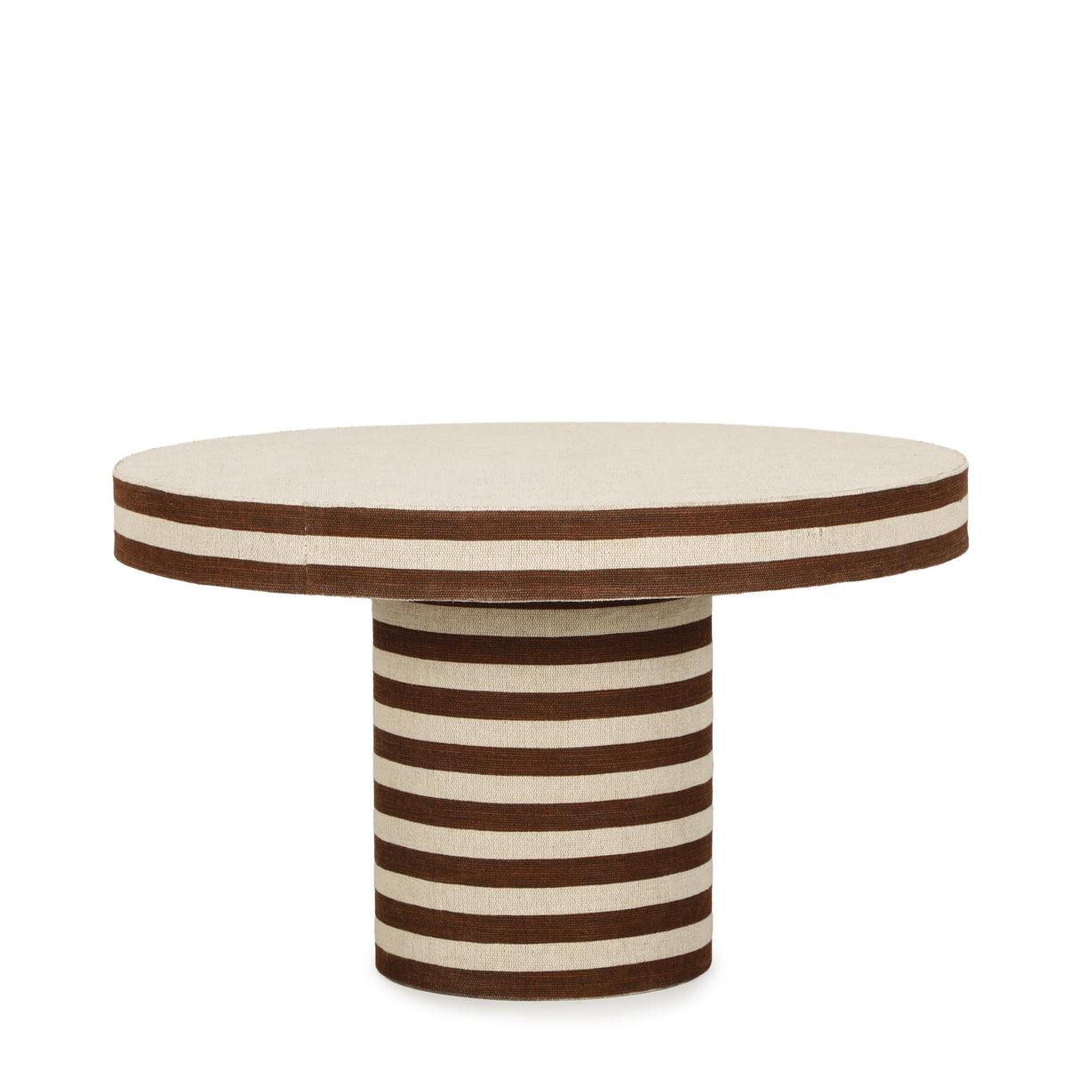 Lyra 30" Natural Striped Cotton Jute Designer Coffee Table by TOV Furniture at Eve Furniture