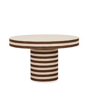 Lyra 30" Natural Striped Cotton Jute Designer Coffee Table by TOV Furniture at Eve Furniture