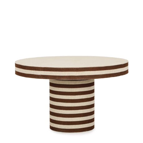 Lyra 30" Natural Striped Cotton Jute Designer Coffee Table by TOV Furniture at Eve Furniture