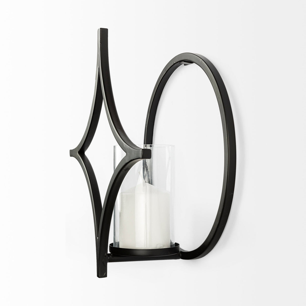 Lyra I Black Wall Candle Holder by Mercana at Eve Furniture