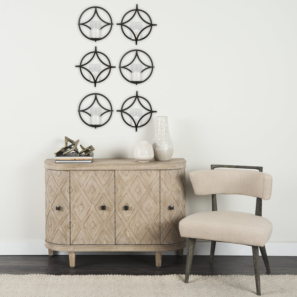 Lyra I Black Wall Candle Holder by Mercana at Eve Furniture