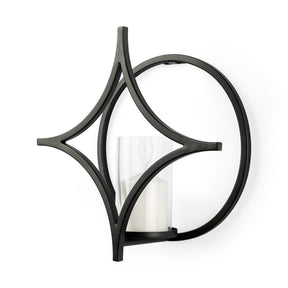 Lyra I Black Wall Candle Holder by Mercana at Eve Furniture