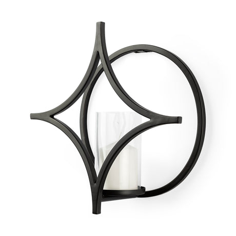 Lyra I Black Wall Candle Holder by Mercana at Eve Furniture