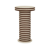 Lyra Natural Striped Cotton Jute Designer Side Table by TOV Furniture at Eve Furniture
