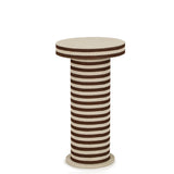 Lyra Natural Striped Cotton Jute Designer Side Table by TOV Furniture at Eve Furniture