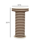 Lyra Natural Striped Cotton Jute Designer Side Table by TOV Furniture at Eve Furniture