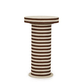 Lyra Natural Striped Cotton Jute Designer Side Table by TOV Furniture at Eve Furniture