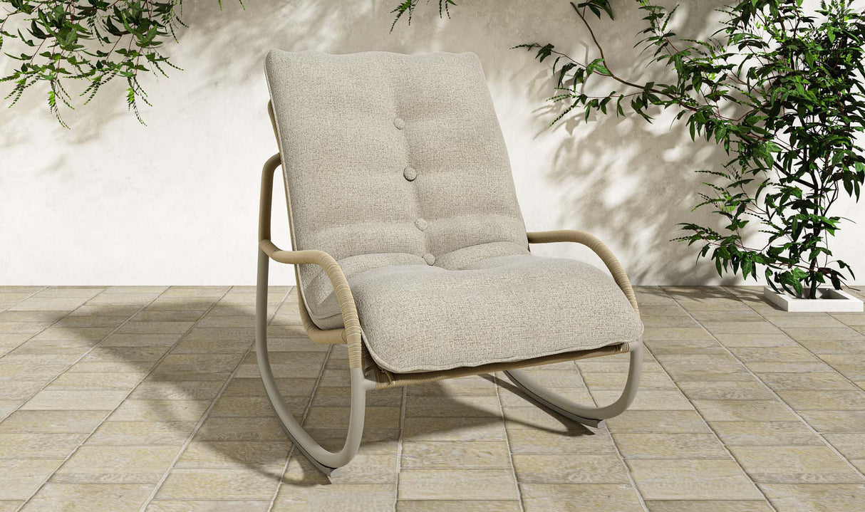 Lyra Outdoor Rocking Chair Beige by Moe's Home at Eve Furniture