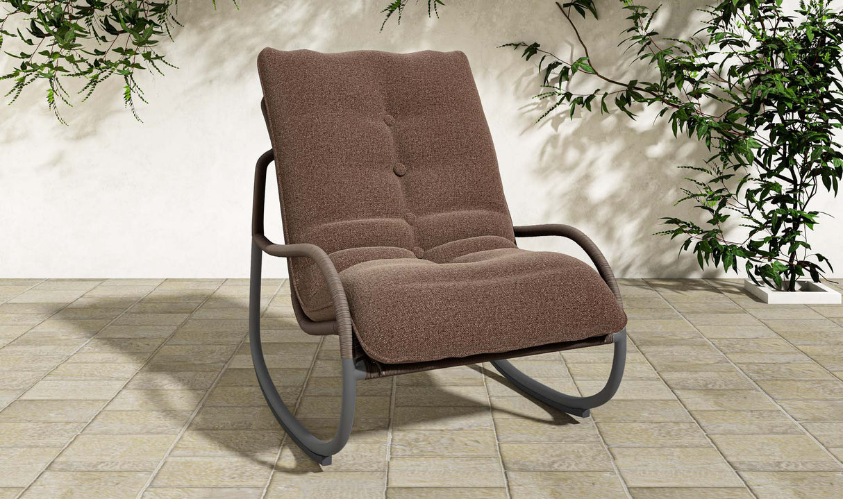 Lyra Outdoor Rocking Chair Brown by Moe's Home at Eve Furniture