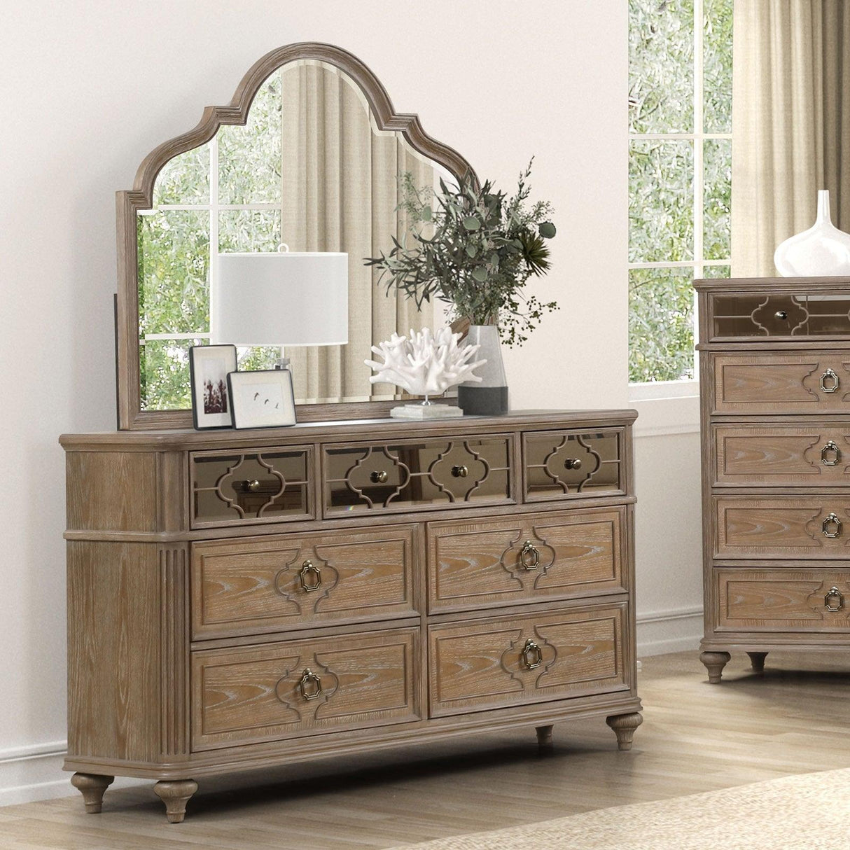 Lyris Rustic Oak Dresser by Furniture of America at Eve Furniture